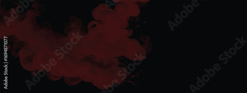 Red smoky vapor forming abstract gothic background with eerie shadows