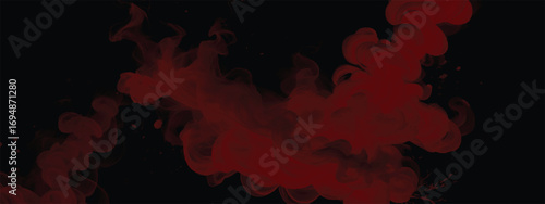 Dark scene with swirling ominous red mist cloud in horror styled design
