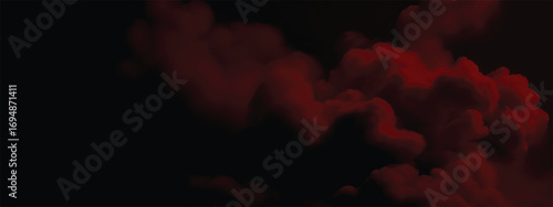 Red smoky haze floating in eerie mysterious gothic horror abstract style