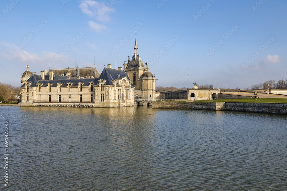 Obraz premium Chantilly castle, Conde museum, Chantilly, Oise, France