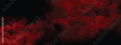 Dramatic gothic styled red smoke cloud filling cinematic mysterious backdrop