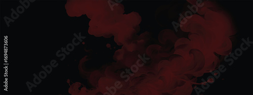 Red smoke vapor rising in gothic mysterious cinematic background