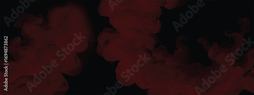 Dark ominous atmosphere with thick red smoke texture background