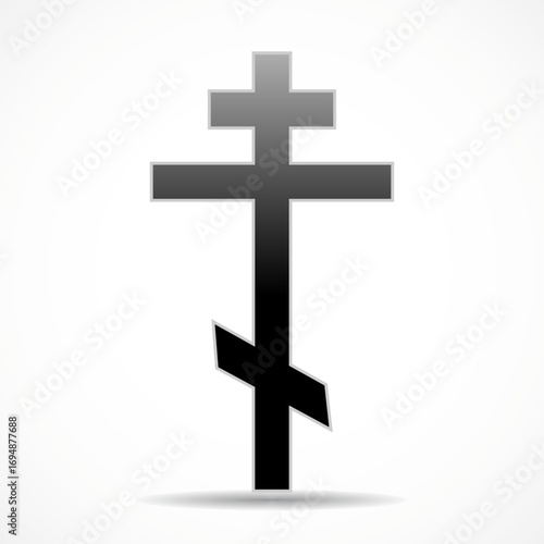 Crucifixion orthodox christian cross. Greek orthodox cross. Christian Symbol. Vector illustration