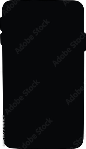 Silhouette of a modern mobile phone with camera bump and rounded edges