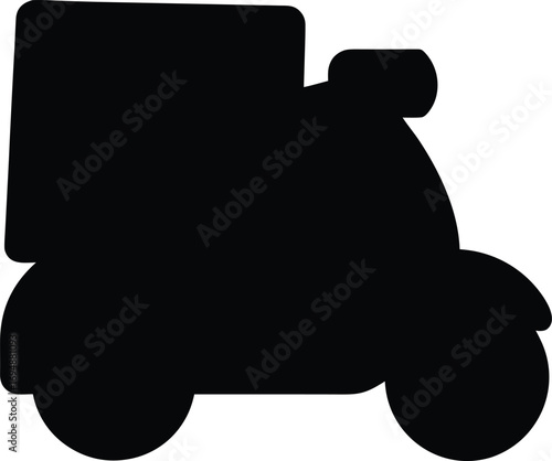 Silhouette of a delivery scooter ideal for fast food distribution and delivery