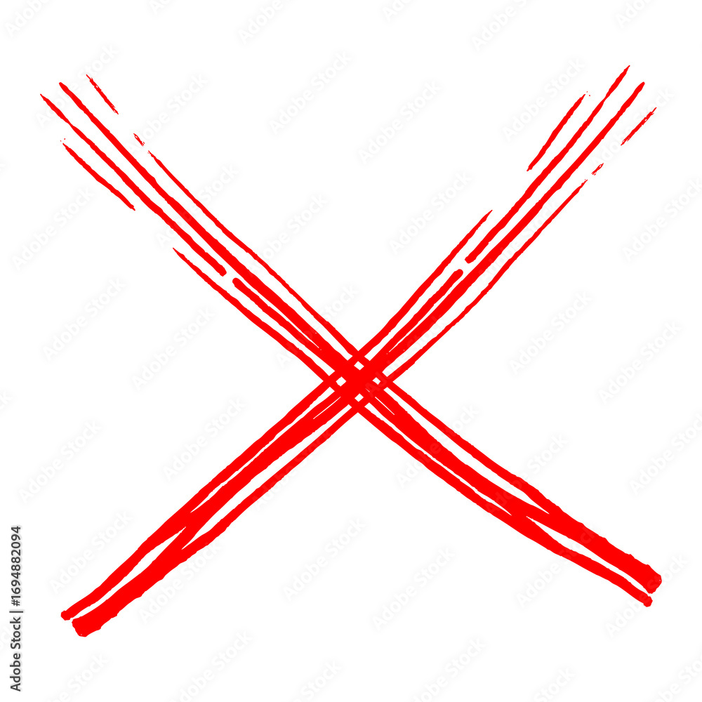 Fototapeta premium Red cross mark isolated on transparent background