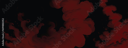 Mysterious gothic horror style red mist background with dark shadows