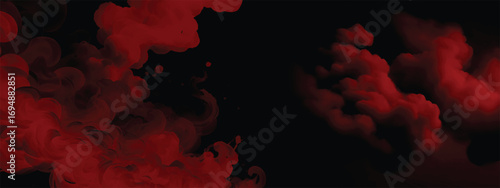Dramatic crimson smoke rising in mysterious abstract horror background