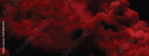 Red smoky cloud rising in gothic moody horror themed abstract style