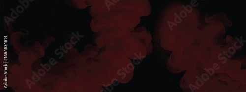 Red fog cloud covering dark atmosphere in abstract artistic background