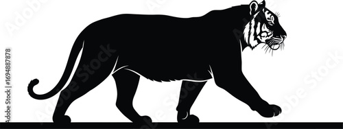 Powerful black panther prowling with grace and intensity