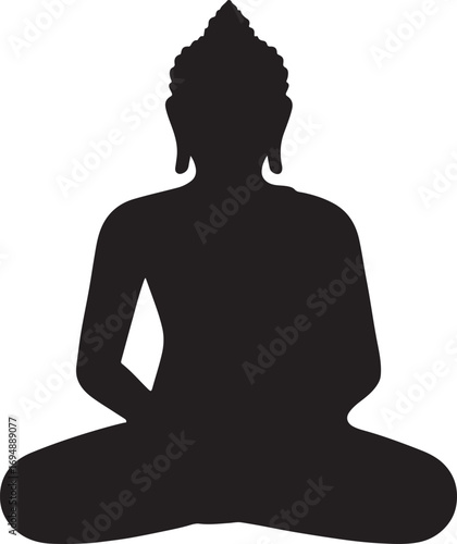 Buddha silhouette vector design for meditation, spirituality, mindfulness, peace, and sacred art.
