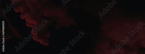Red fog effect creating moody spooky horror themed abstract design