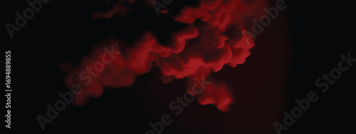 Thick crimson smoke filling frame for dramatic cinematic background