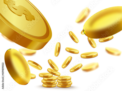 gold coins with a gold coin. gold coins and euro. gold coins and euro sign. gold coins and euro coins, Vector gold coins fall from the sky. money, png coins. Explosion of coins on isolated transparent