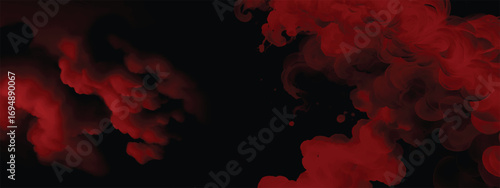 Red smoke vapor swirling and twisting in cinematic horror backdrop