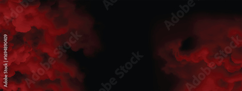 Abstract art background with red vapor cloud in spooky atmosphere