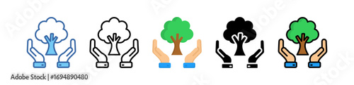 Tree Care Icon Multi Style Illustration