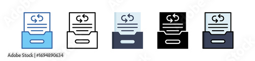 Paper Recycling Icon Multi Style Illustration