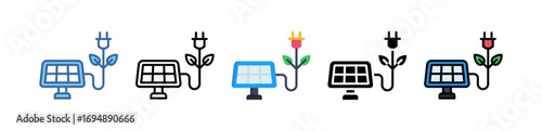 Renewable Energy Icon Multi Style Illustration