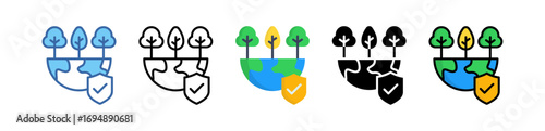 Environmental Protection Icon Multi Style Illustration