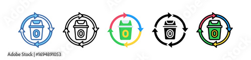 Zero Waste Icon Multi Style Illustration