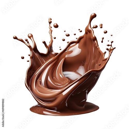 Splash of Liquid Chocolate in Motion