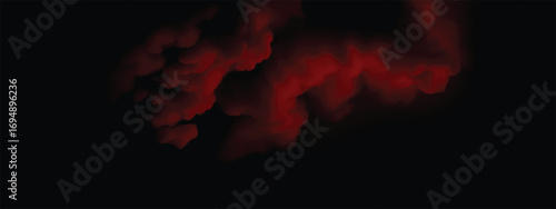 Red smoke particles floating and swirling in abstract artistic background