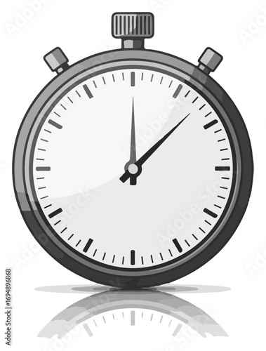Vintage Stopwatch Timer Isolated on White Background.