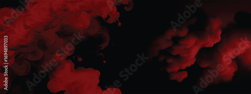 Dark red smoke and vapor texture swirling in cinematic abstract design