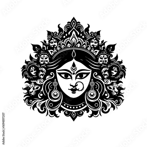 durga face icon vector