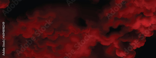 Crimson colored mist blending with dark shadows for abstract background