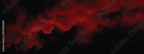 Abstract design with thick red smoke rising in dark spooky mood