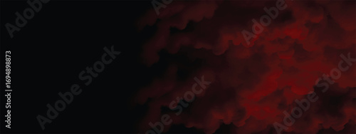 Abstract design with thick red smoke rising in dark spooky mood