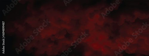 Red dust and smoke particles floating in abstract dark space design