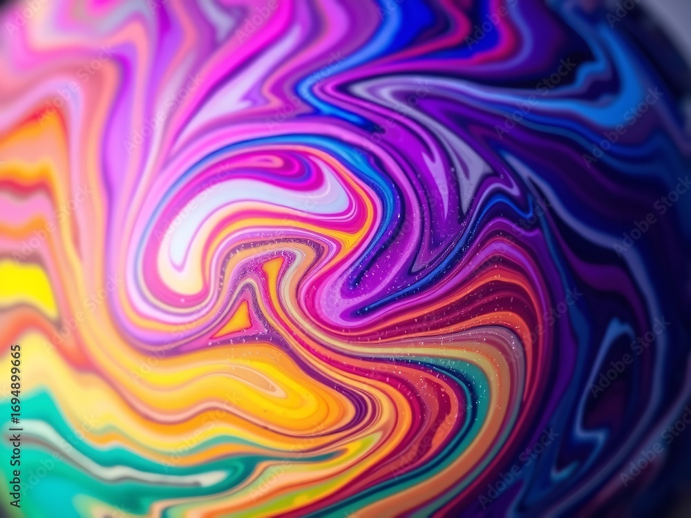 Obraz premium Vibrant liquid swirl of colors creating a mesmerizing abstract pattern