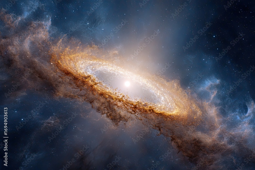 Fototapeta premium Cosmic nebula ring, vibrant colors