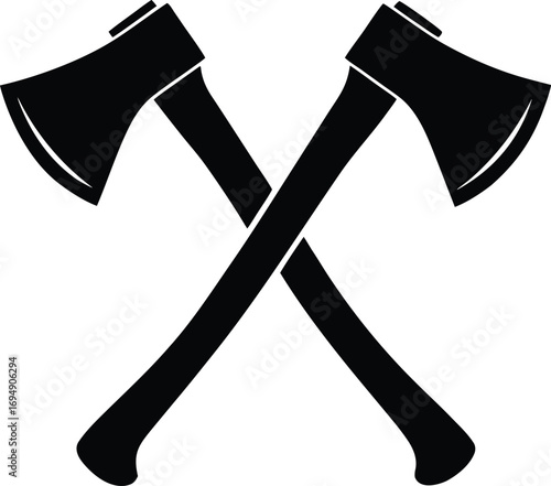 Lumberjack axes crossed over