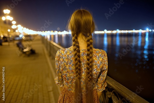 Moonlit river-hair transformation. Exploring seaside culture during summer getaways.
