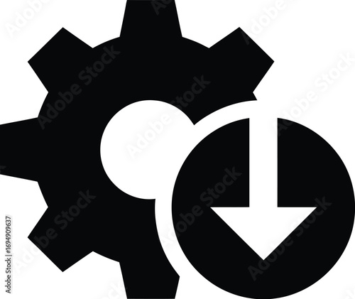 Gear icon with a download arrow, suggesting configuration or settings download.