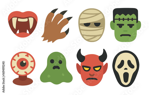 Halloween emoji set: vampires, monsters, and more spooky icons