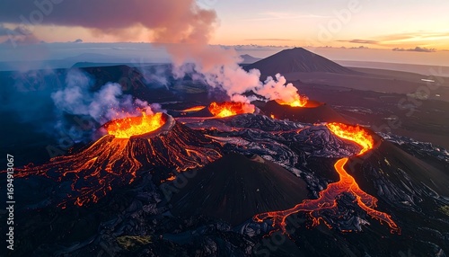 Volcanic landscape at sunrise (1)