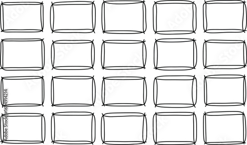 A grid of twenty empty, hand-drawn rectangular frames with rounded corners, arranged in four rows and five columns.