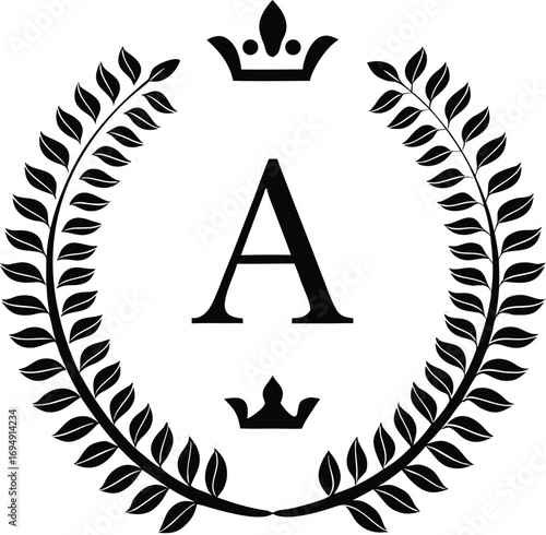 Letter a crown logo for king and queen sign beauty fashion star elegant luxury symbol
