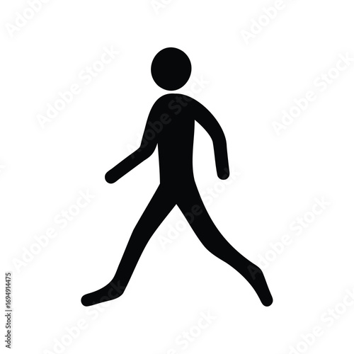 Walking silhouette figure symbolizing pedestrian access and movement in public areas