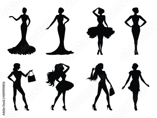 Women Model Silhouettes | Stylish Female Fashion Poses