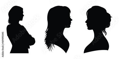 Women Face Silhouette | Female Profile Vector Illustration