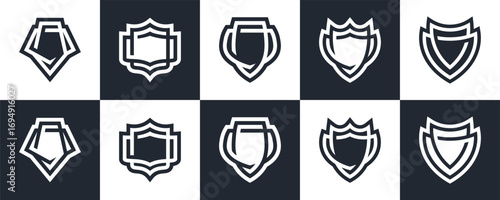 Emblem Shield Logo Set Vector Design
