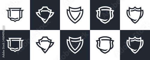 Emblem Shield Logo Set Vector Design